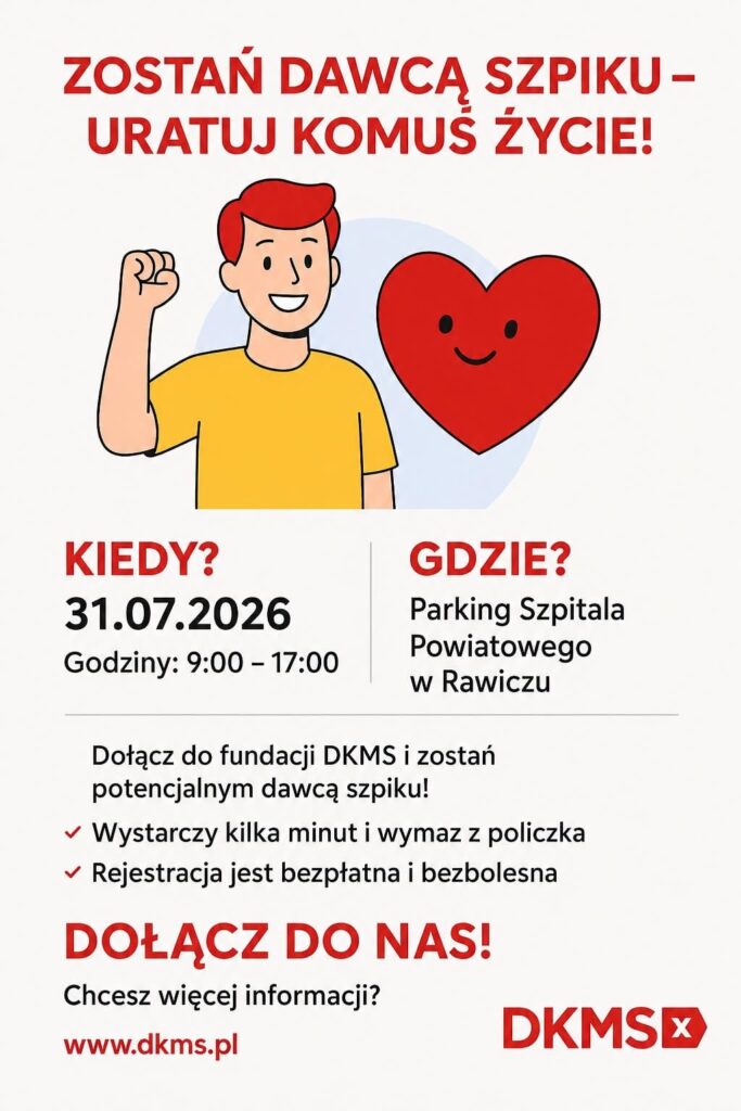 Zostań dawcą szpiku! Dołącz do Fundacji DKMS i daj nadzieję osobom walczącym z nowotworami krwi. Rejestracja jest prosta, a Twój gest może uratować komuś życie.